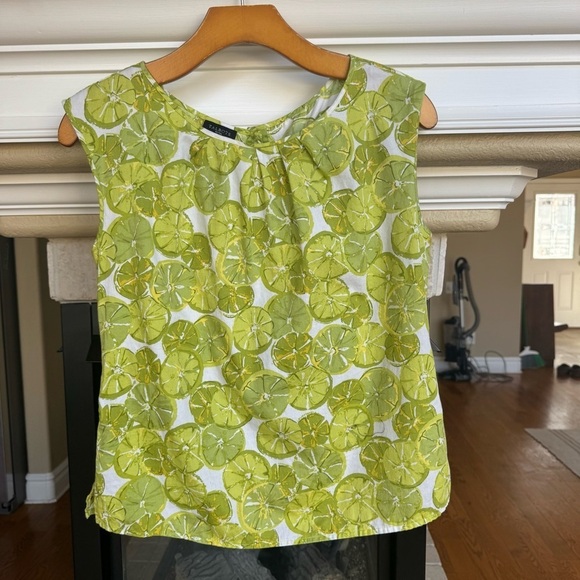 Talbots Cotton Citrus Print Button Back Resort Beach Wear - Picture 2 of 8